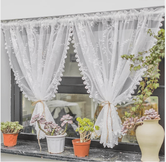 short lace curtains